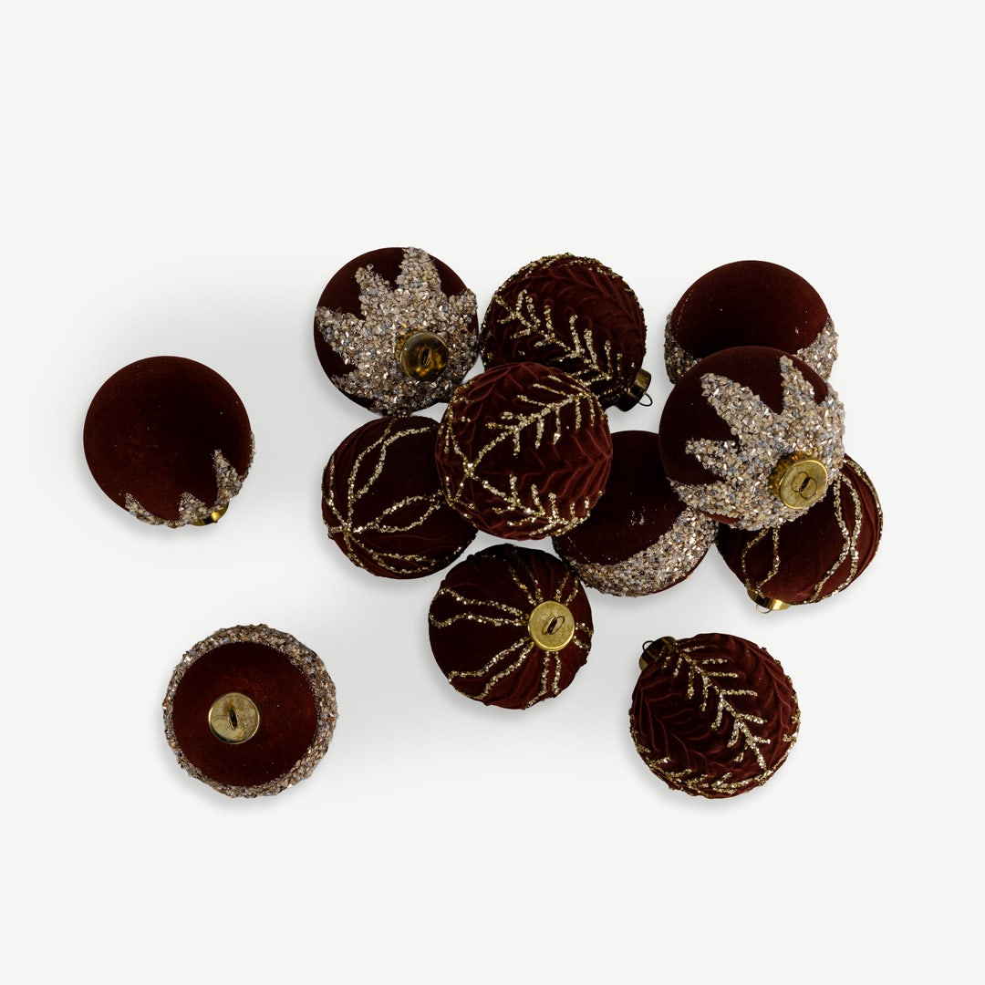 Christmas Hanging Set of 12pcs - Maroon