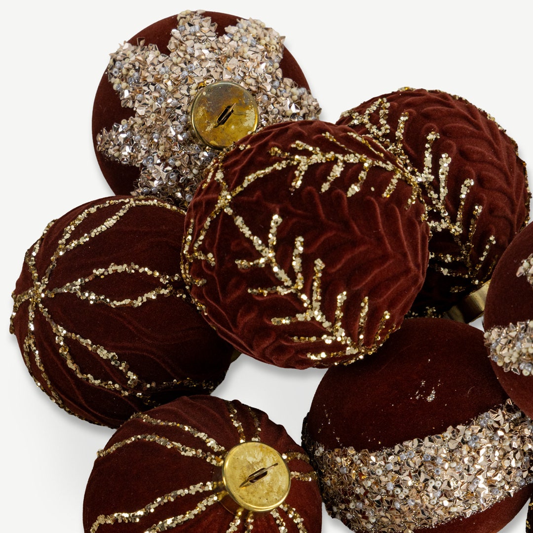 Christmas Hanging Set of 12pcs - Maroon