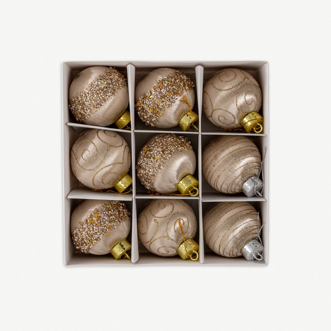 Christmas Hanging Set of 9pcs - Gold