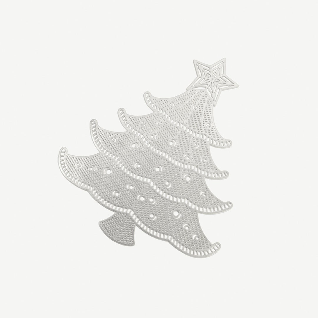 قماش سفرة عيد الميلاد - فضي