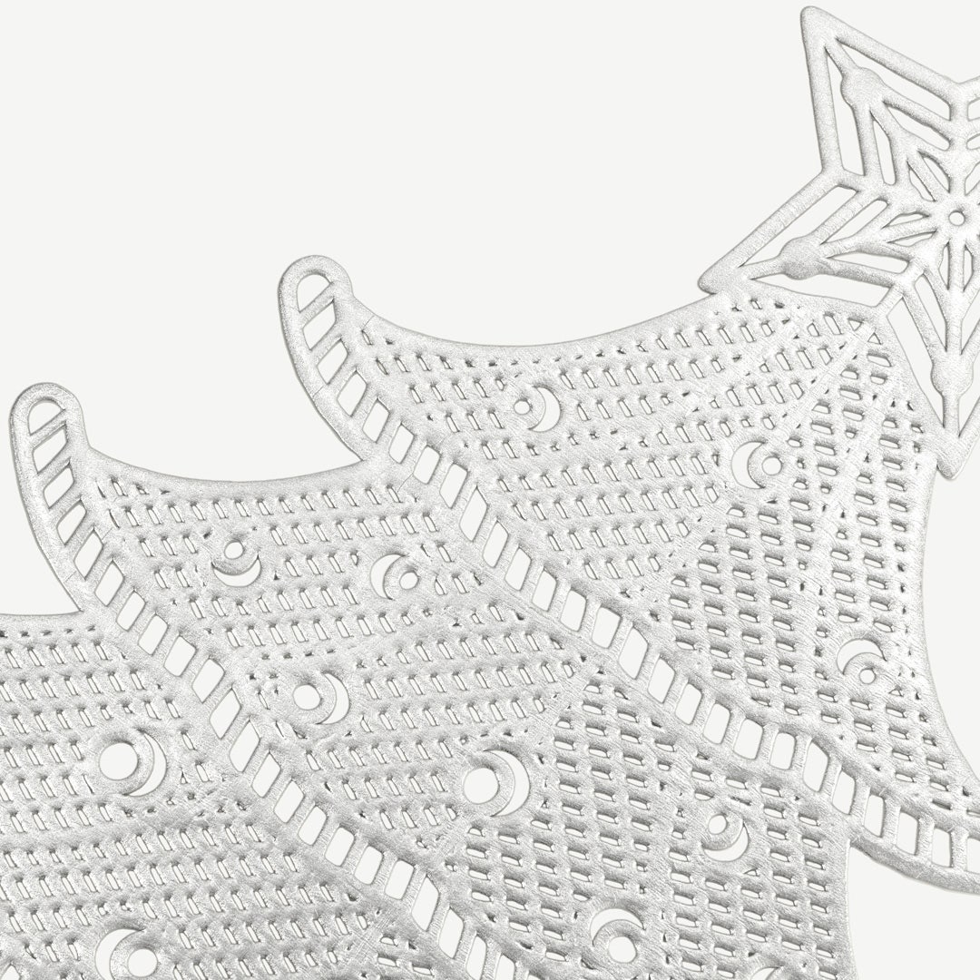 قماش سفرة عيد الميلاد - فضي