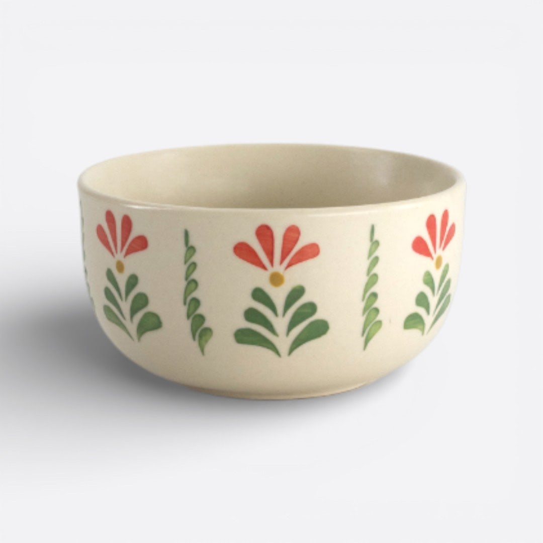 Leafy Floral Bowl -12cm