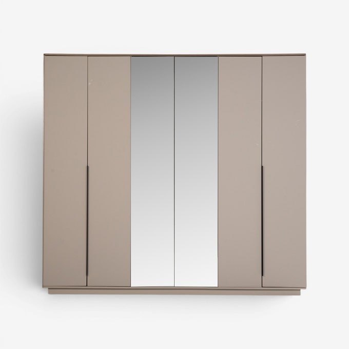 Mashrabiya 6 Door Wardrobe Greige Mashrabiya 6 Door Wardrobe Greige
