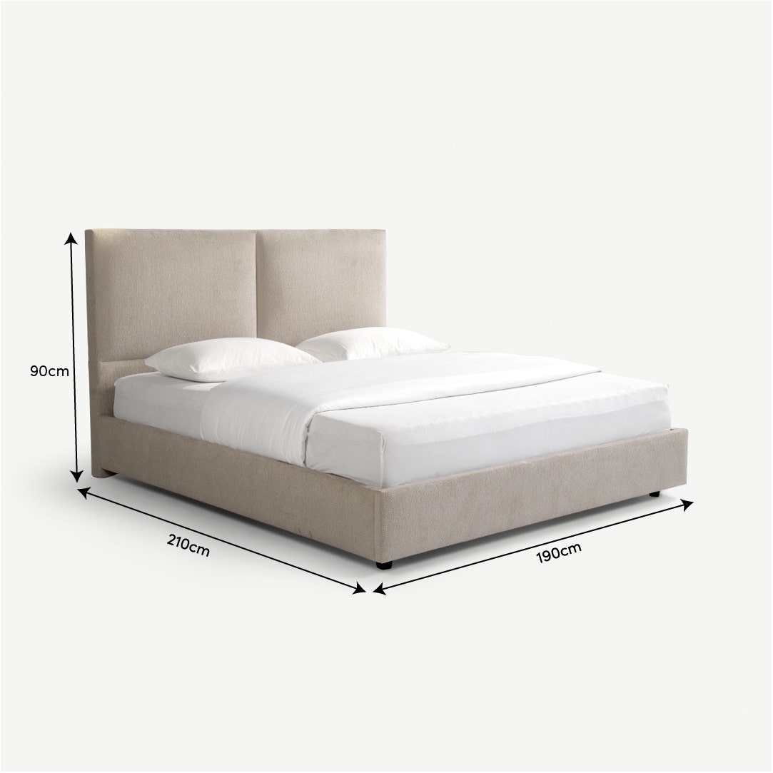 Vanses King Bed 180x200cm Beige