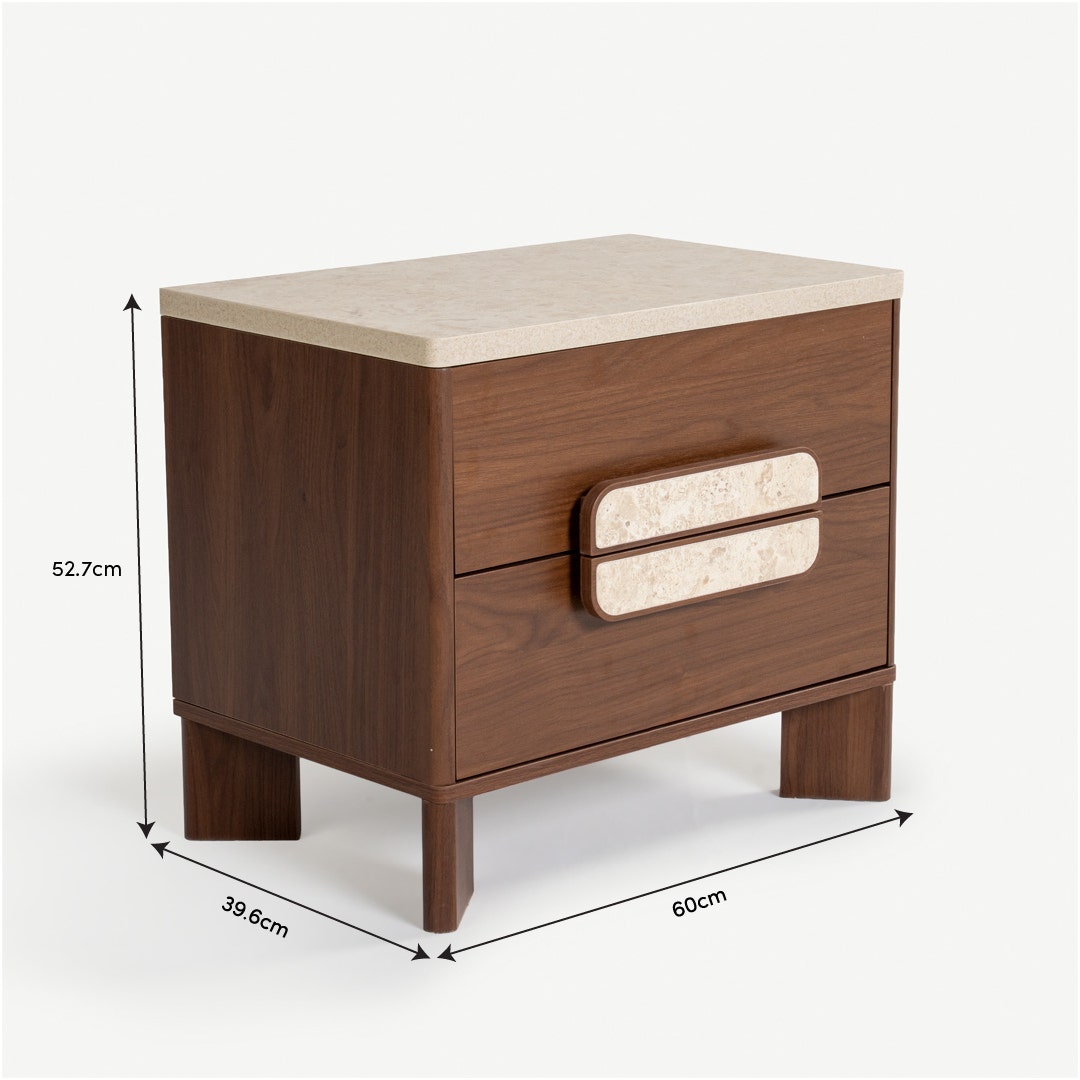 Vogue lll Bedside Table Walnut