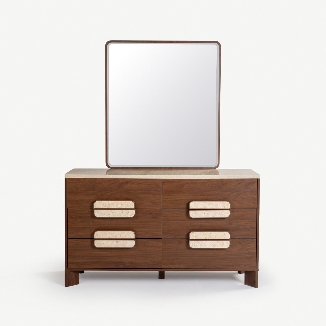 Vogue lll Dresser with Mirror Walnut