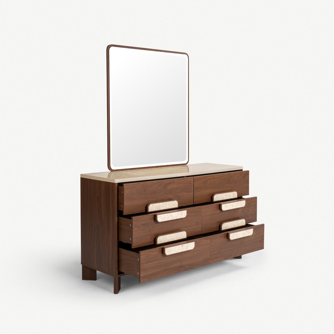 Vogue lll Dresser with Mirror Walnut