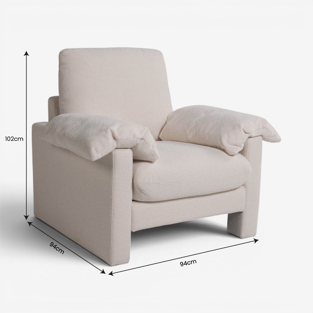 Rayner 1 Seater Sofa Cream
