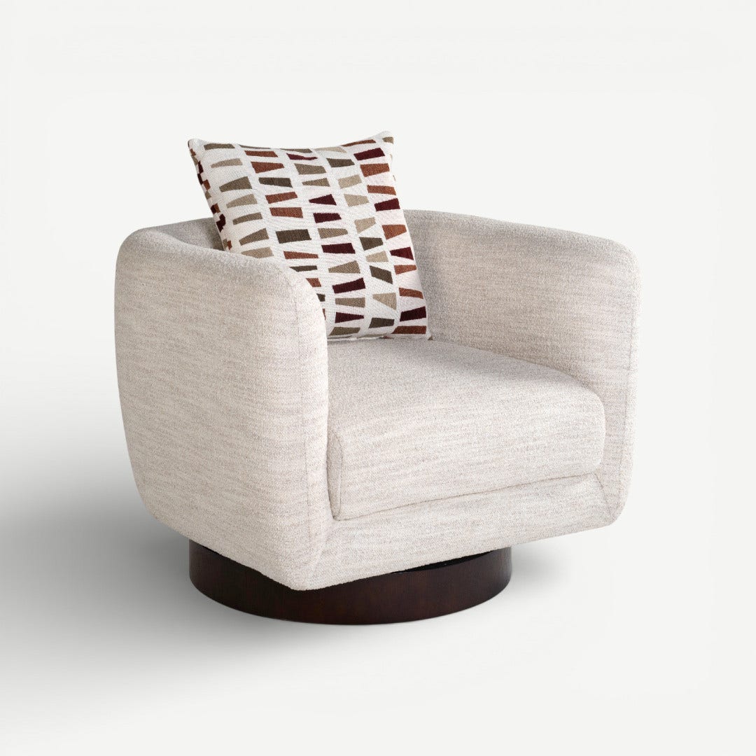 Heritage ll Swivel Accent Chair Ivory