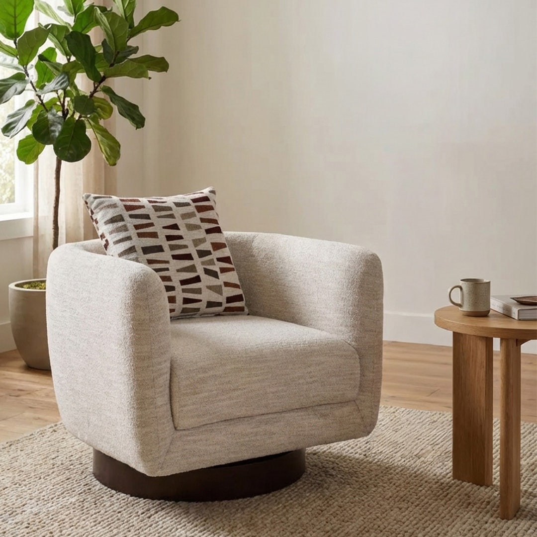 Heritage ll Swivel Accent Chair Ivory