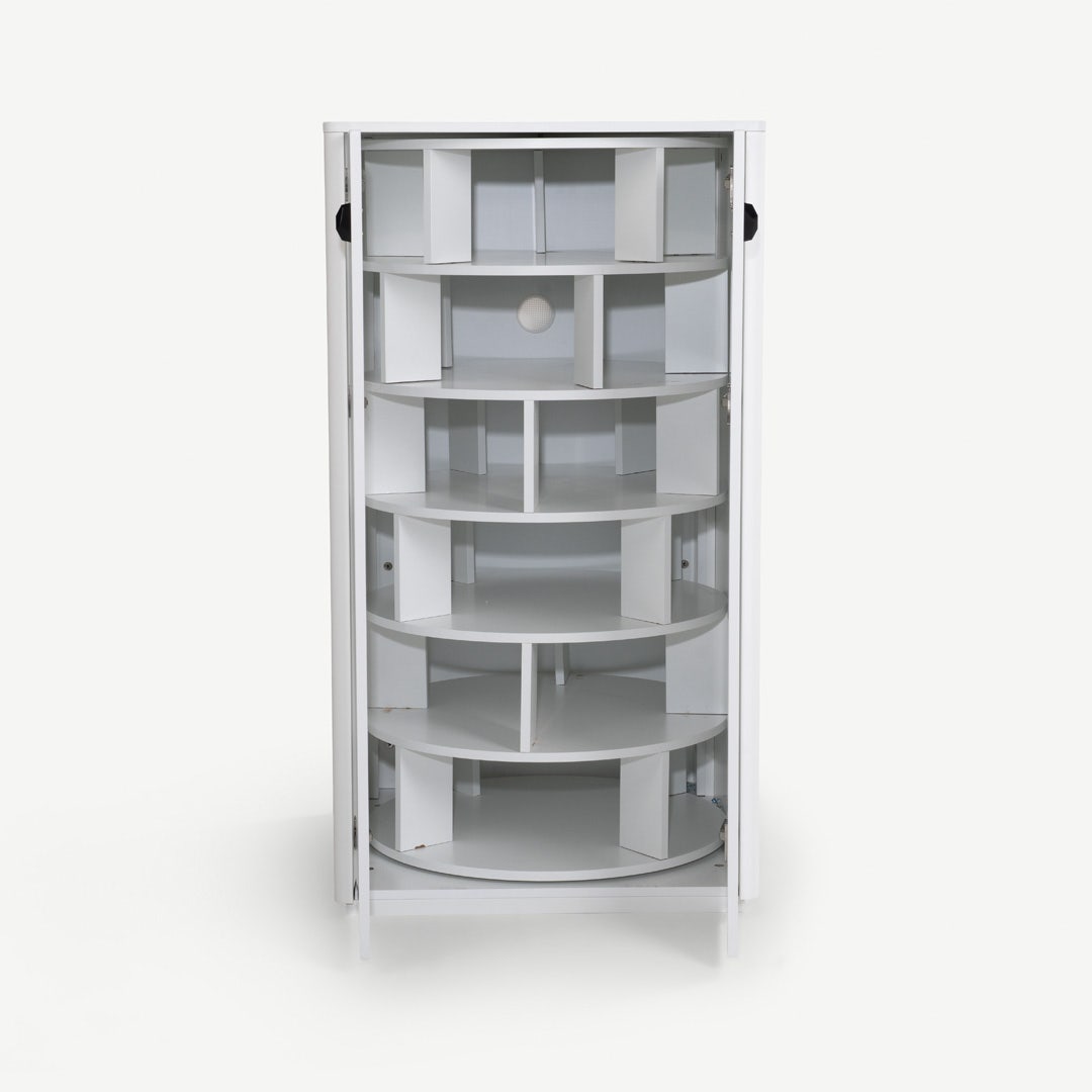 Yov 24-Pair Rotating Shoe Cabinet White