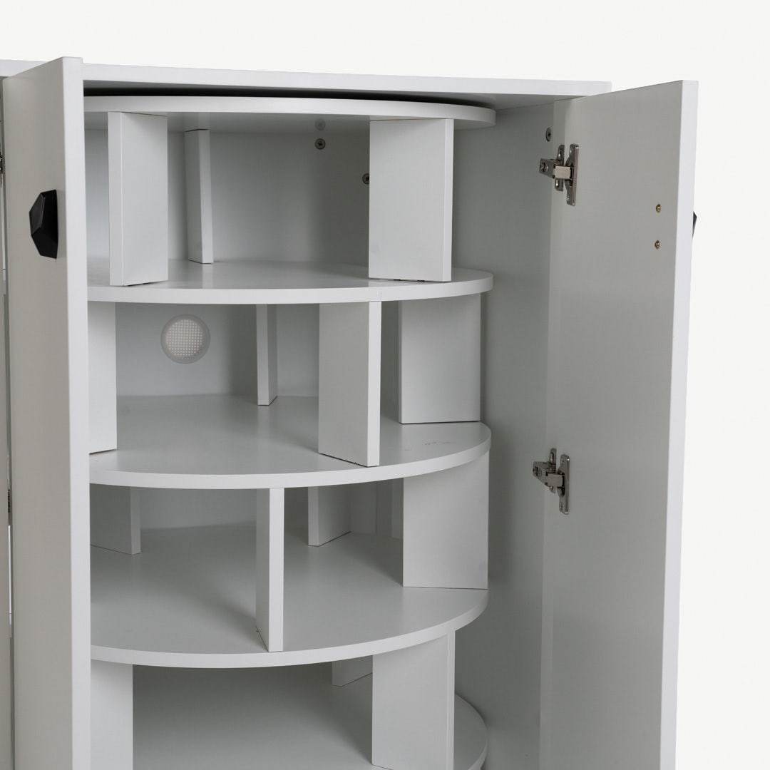 Yov 24-Pair Rotating Shoe Cabinet White