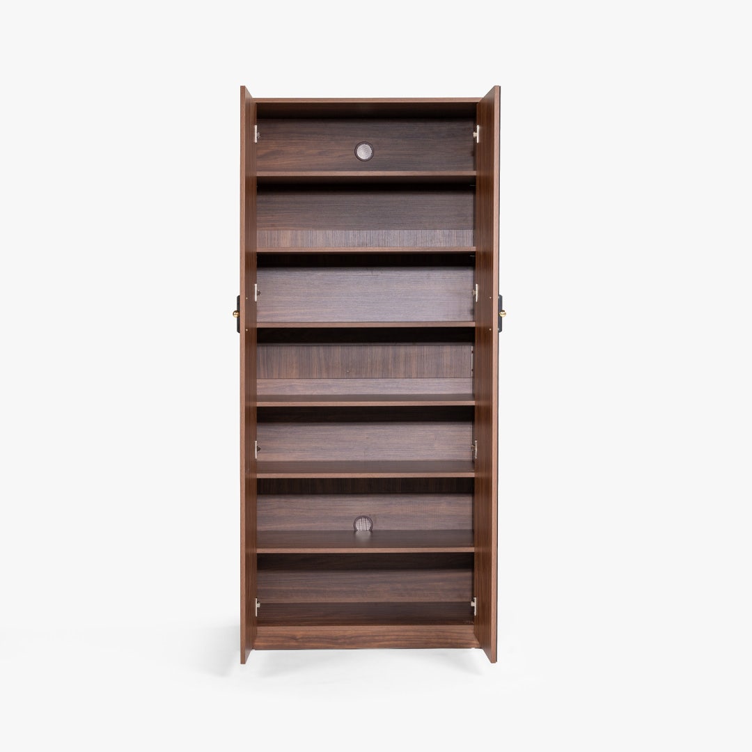 Nivel 28-Pair Shoe Cabinet Walnut