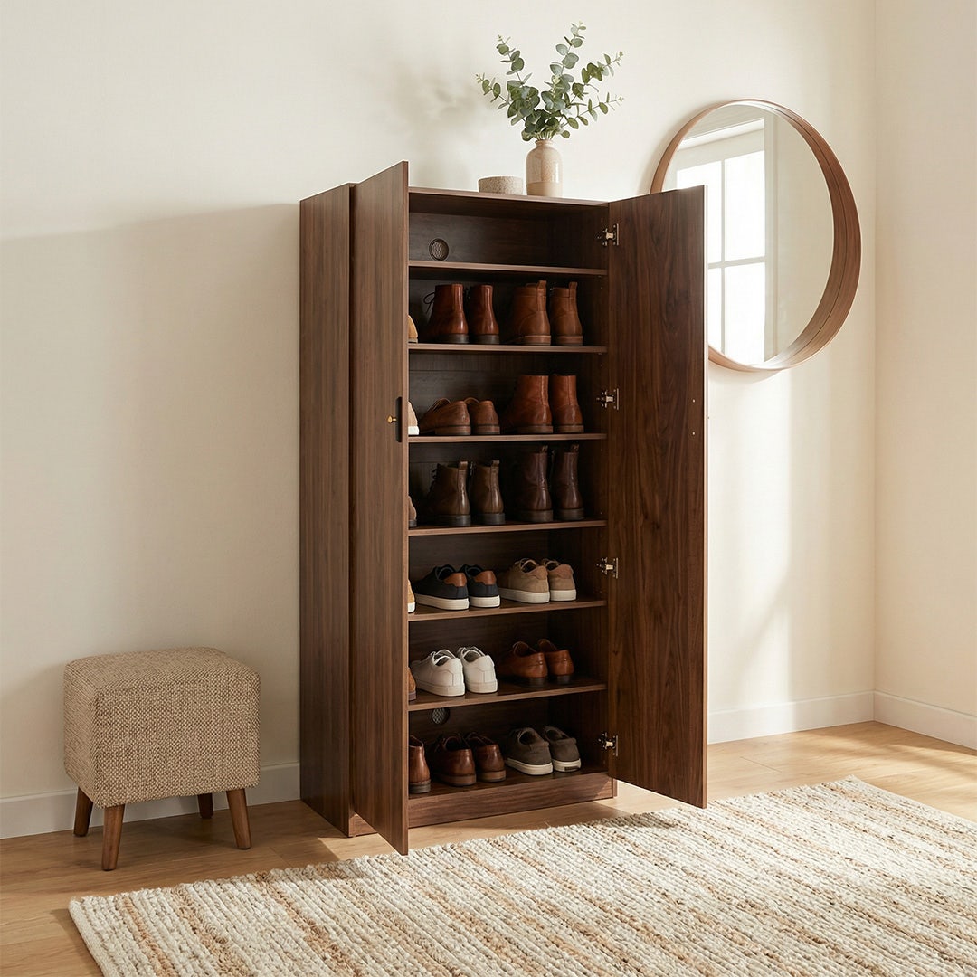 Nivel ll 21-Pair Shoe Cabinet Walnut