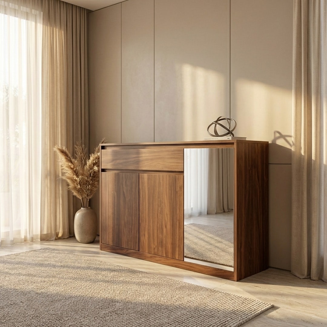 Osee 12-Pair Shoe Cabinet Walnut