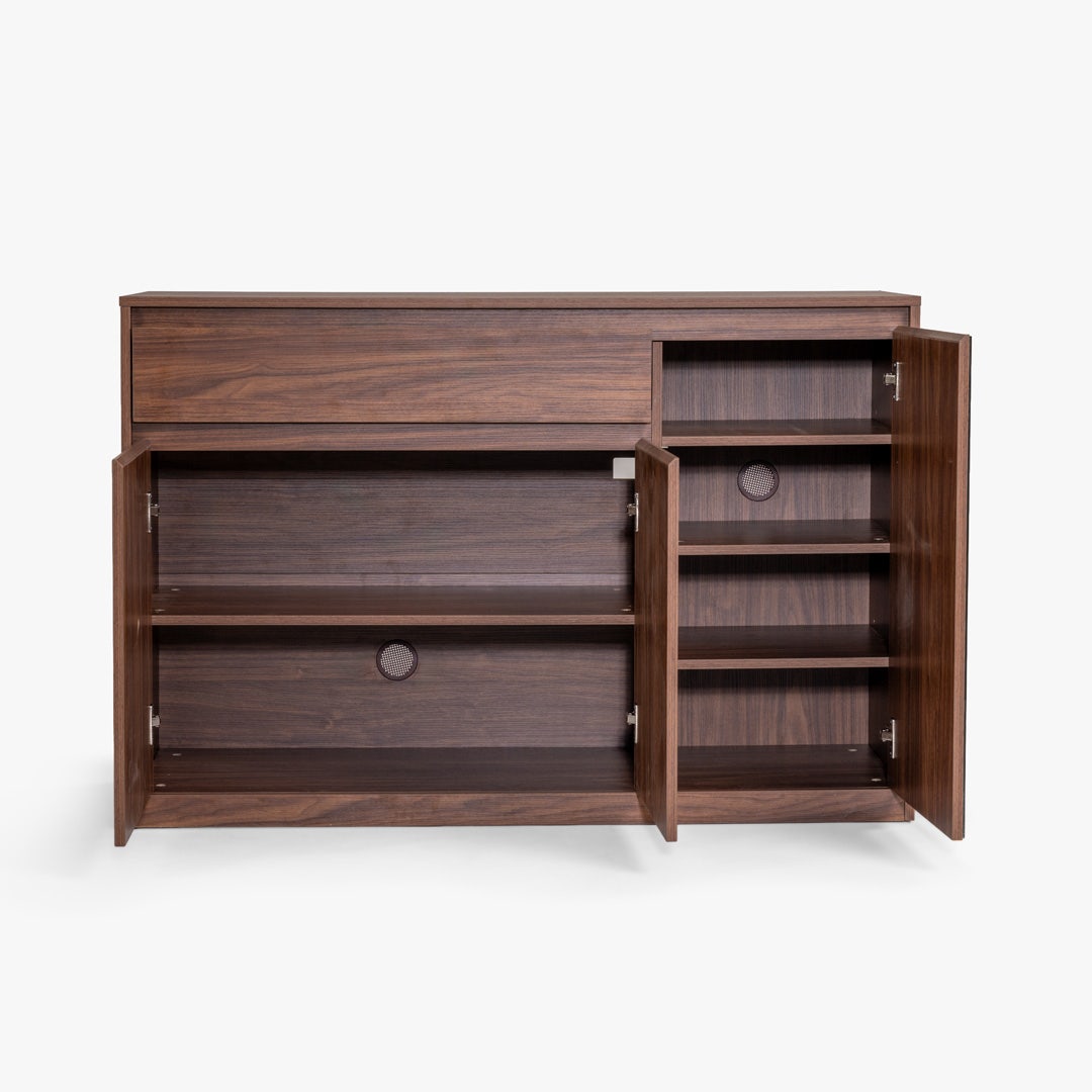 Osee 12-Pair Shoe Cabinet Walnut