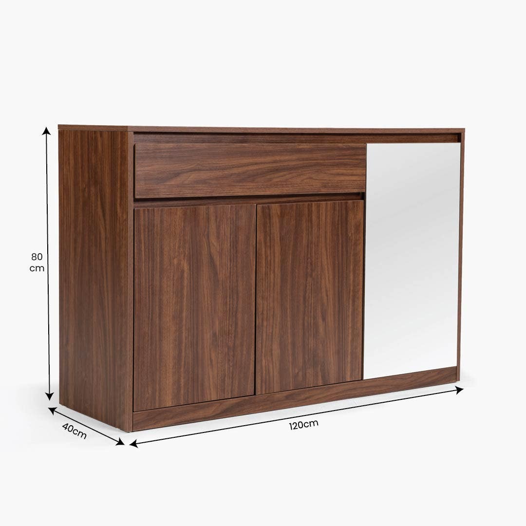 Osee 12-Pair Shoe Cabinet Walnut