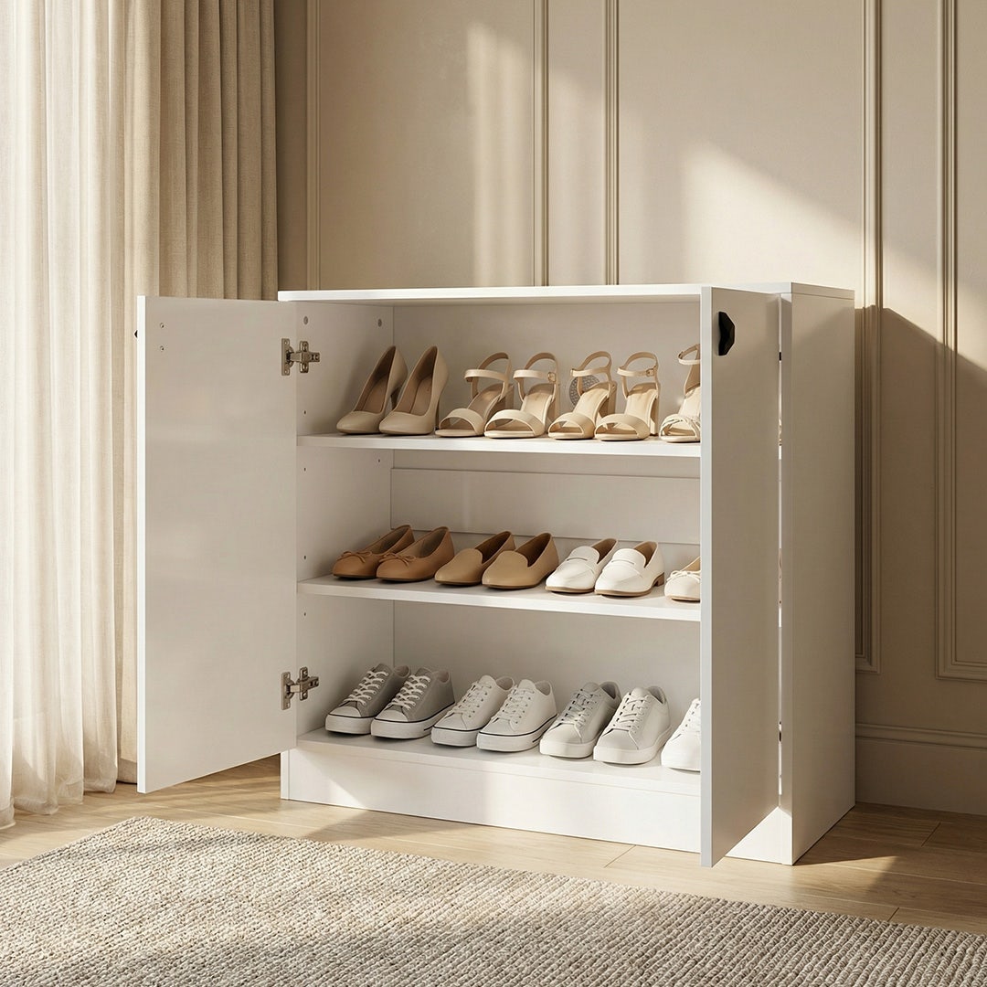 Bilin 10-Pair Shoe Cabinet White