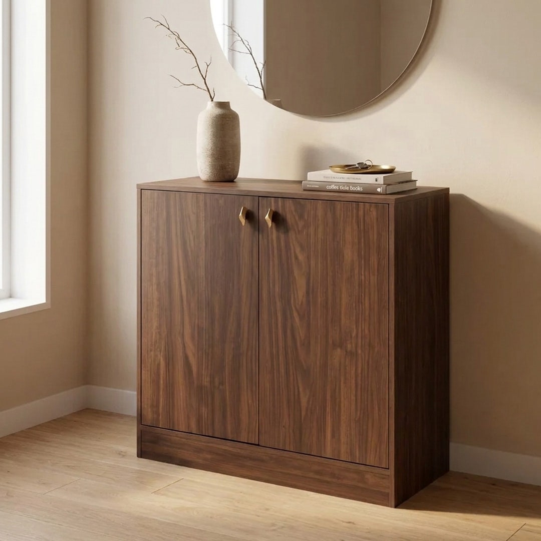 Bilin 10-Pair Shoe Cabinet Walnut