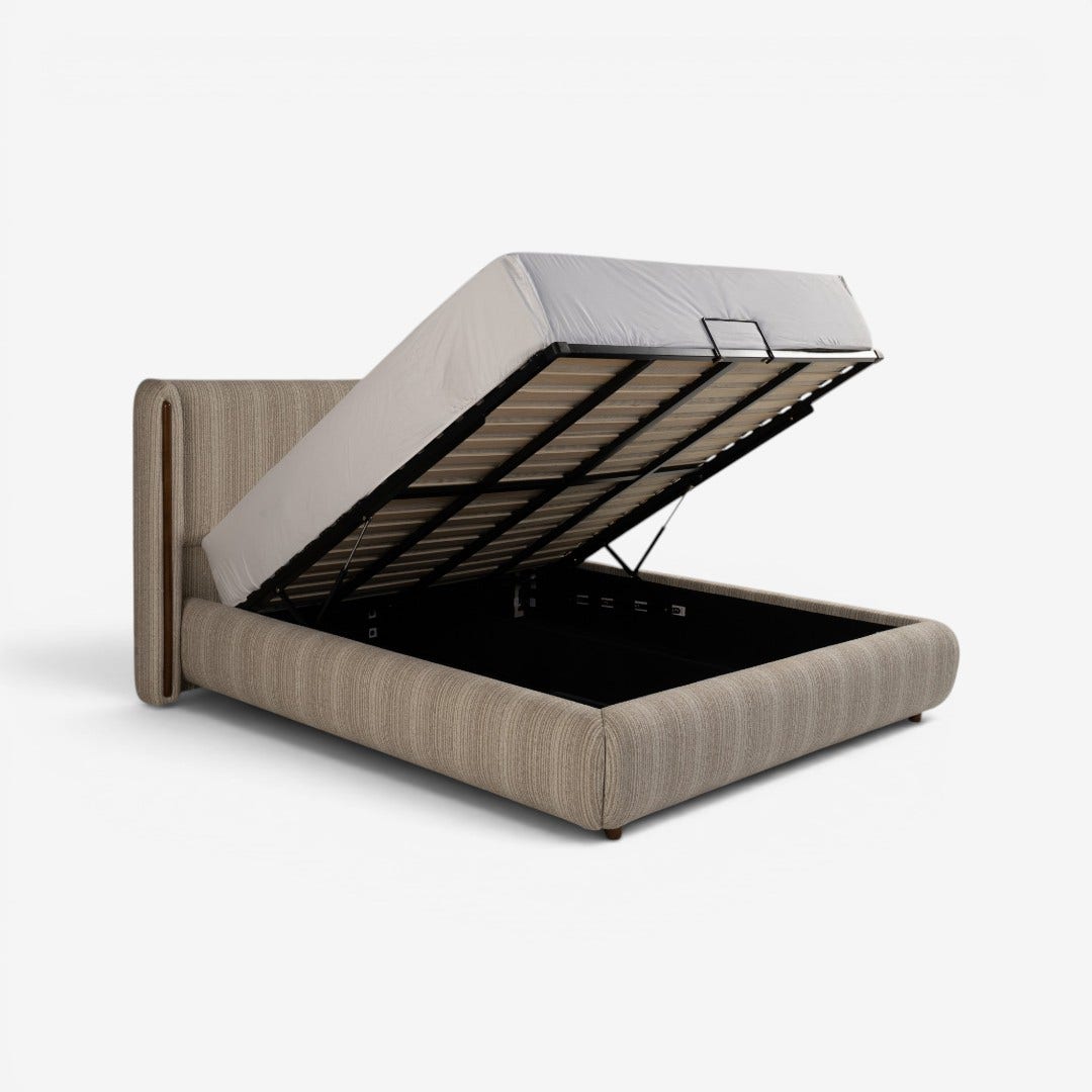 Arun Hydraulic King Bed 180x200cm Ecru