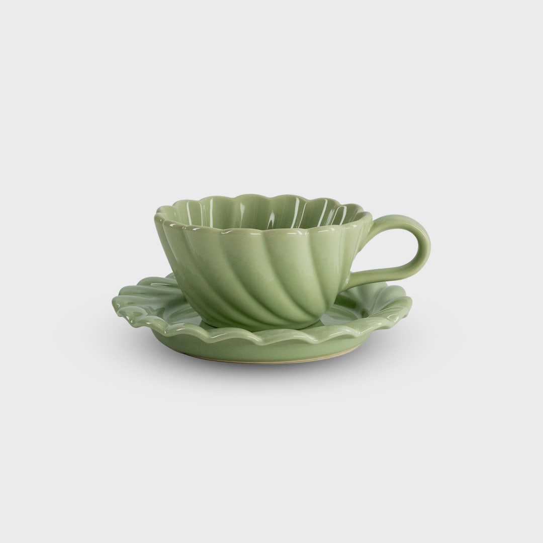 Kiva Cup & Saucer Green - 250ml