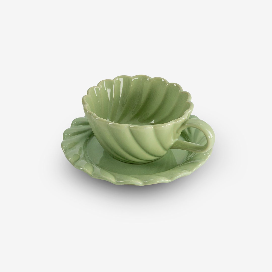 Kiva Cup & Saucer Green - 250ml