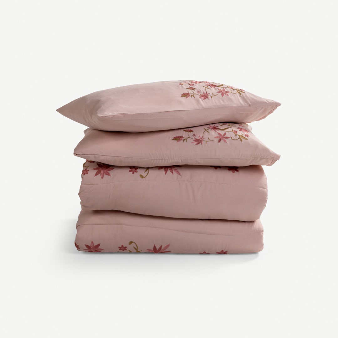 Leafy Emb. Comforter Set - 160x220cm