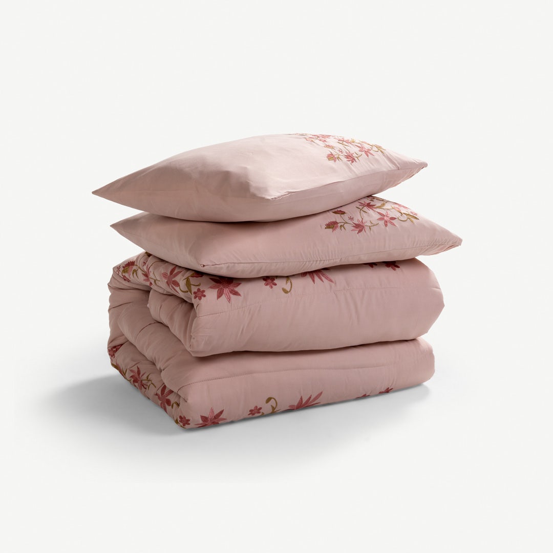 Leafy Emb. Comforter Set - 220x240cm