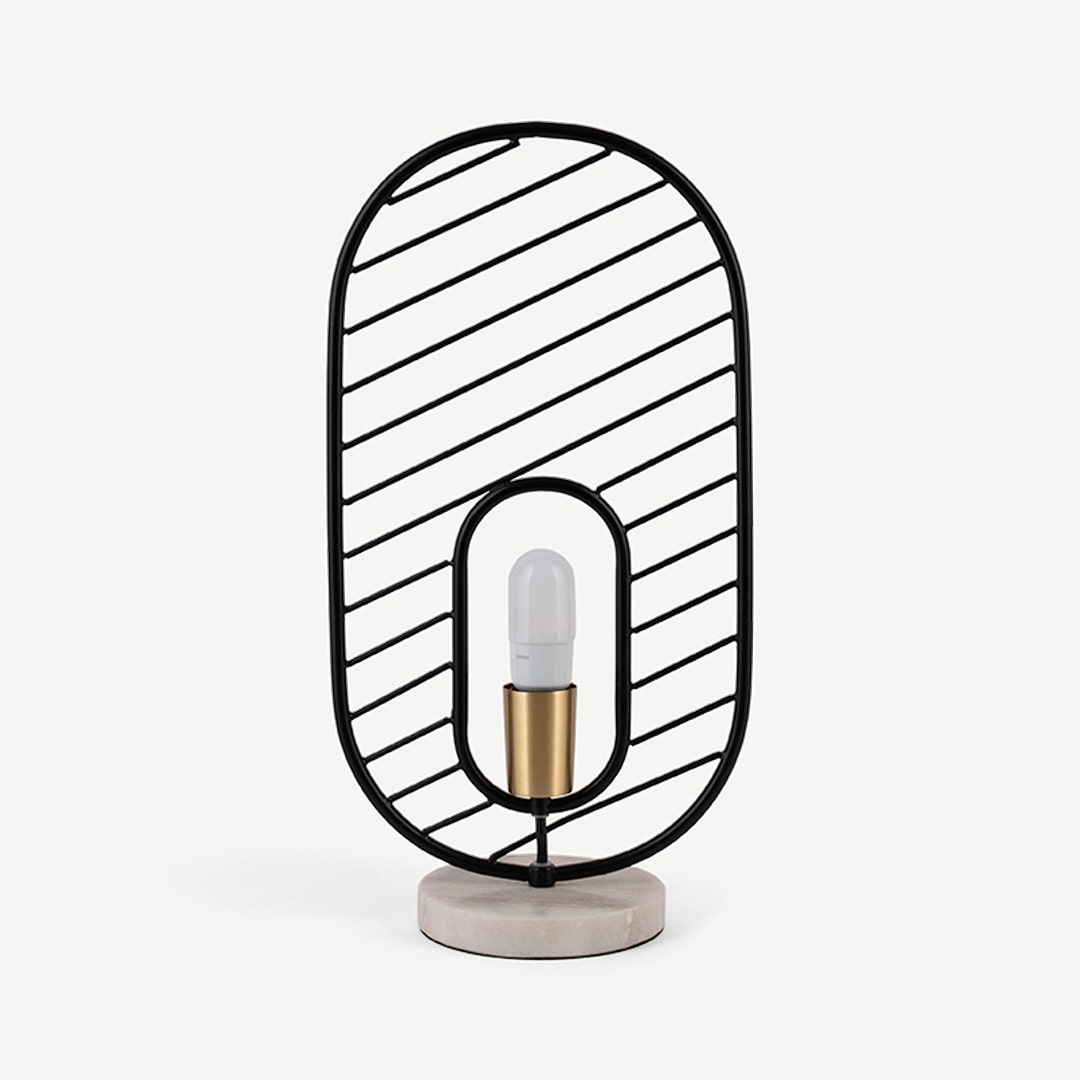 Abner Brass Table Lamp With Marble Base