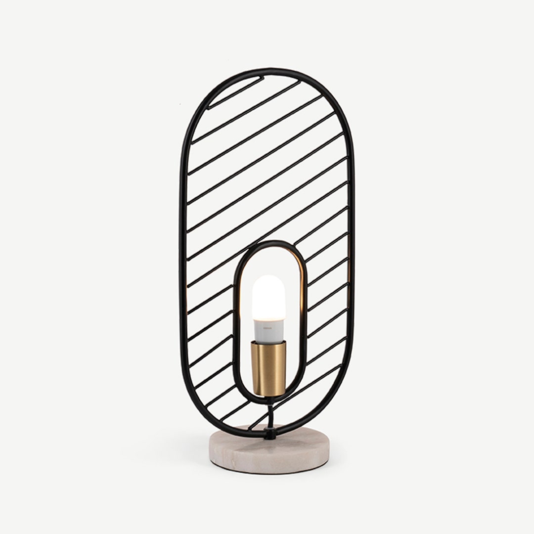 Abner Brass Table Lamp With Marble Base