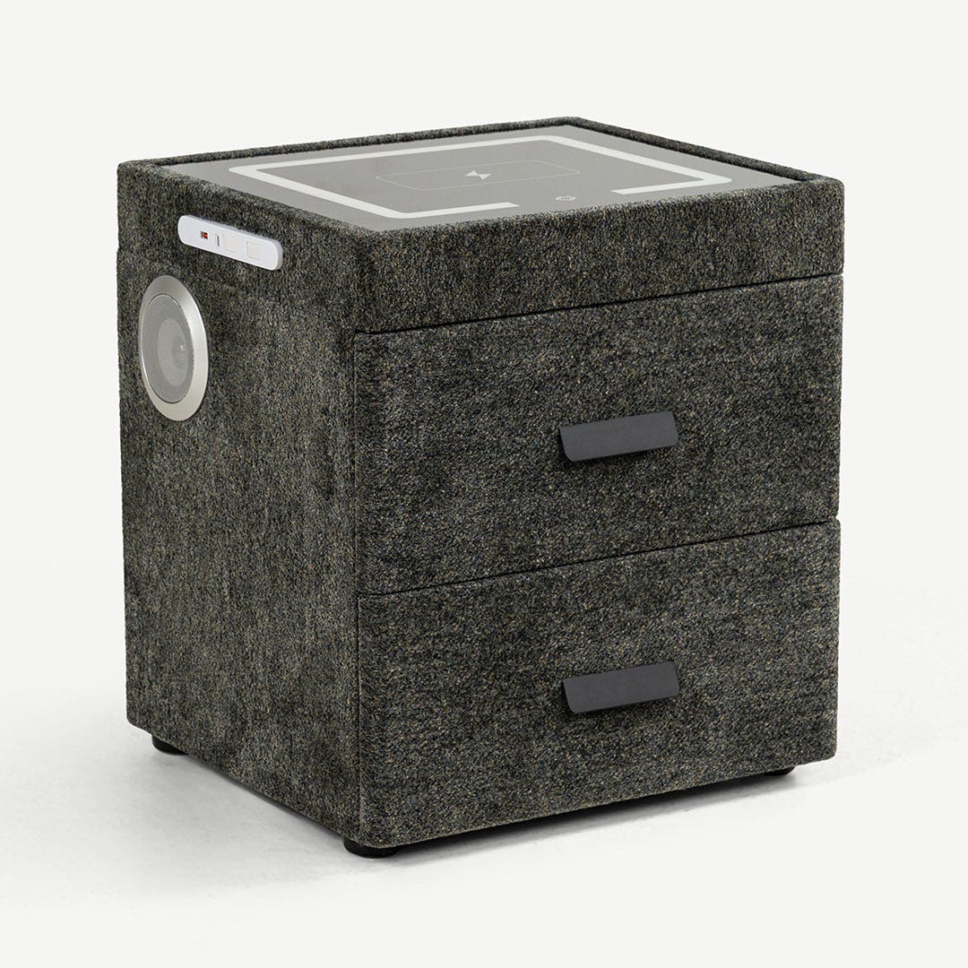 Alameda Smart Bedside Table Green