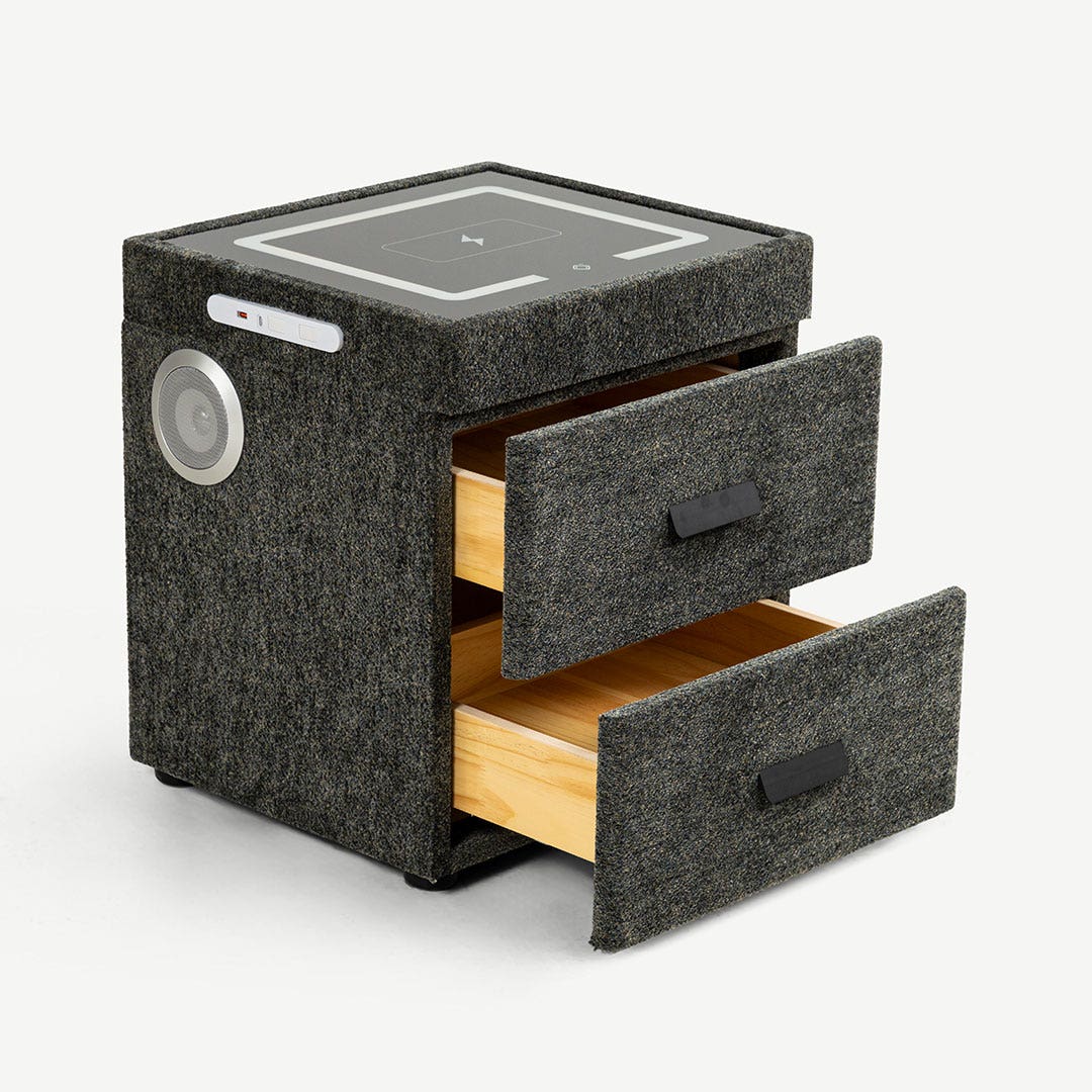 Alameda Smart Bedside Table Green