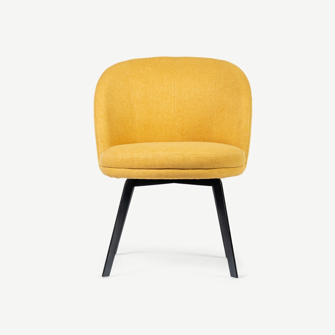 Mustard fabric chair best sale