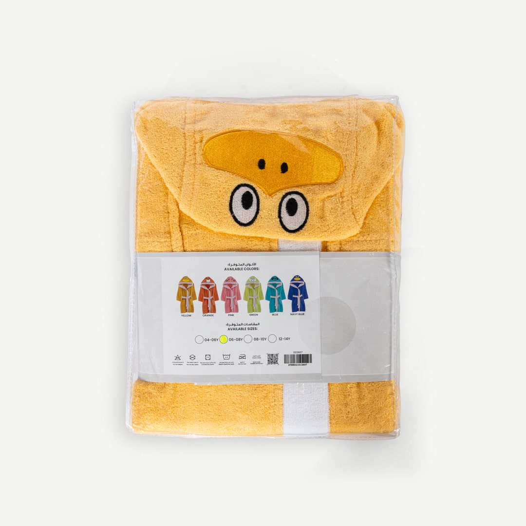 Alby Kids Bathrobe 6-8yrs -Yellow
