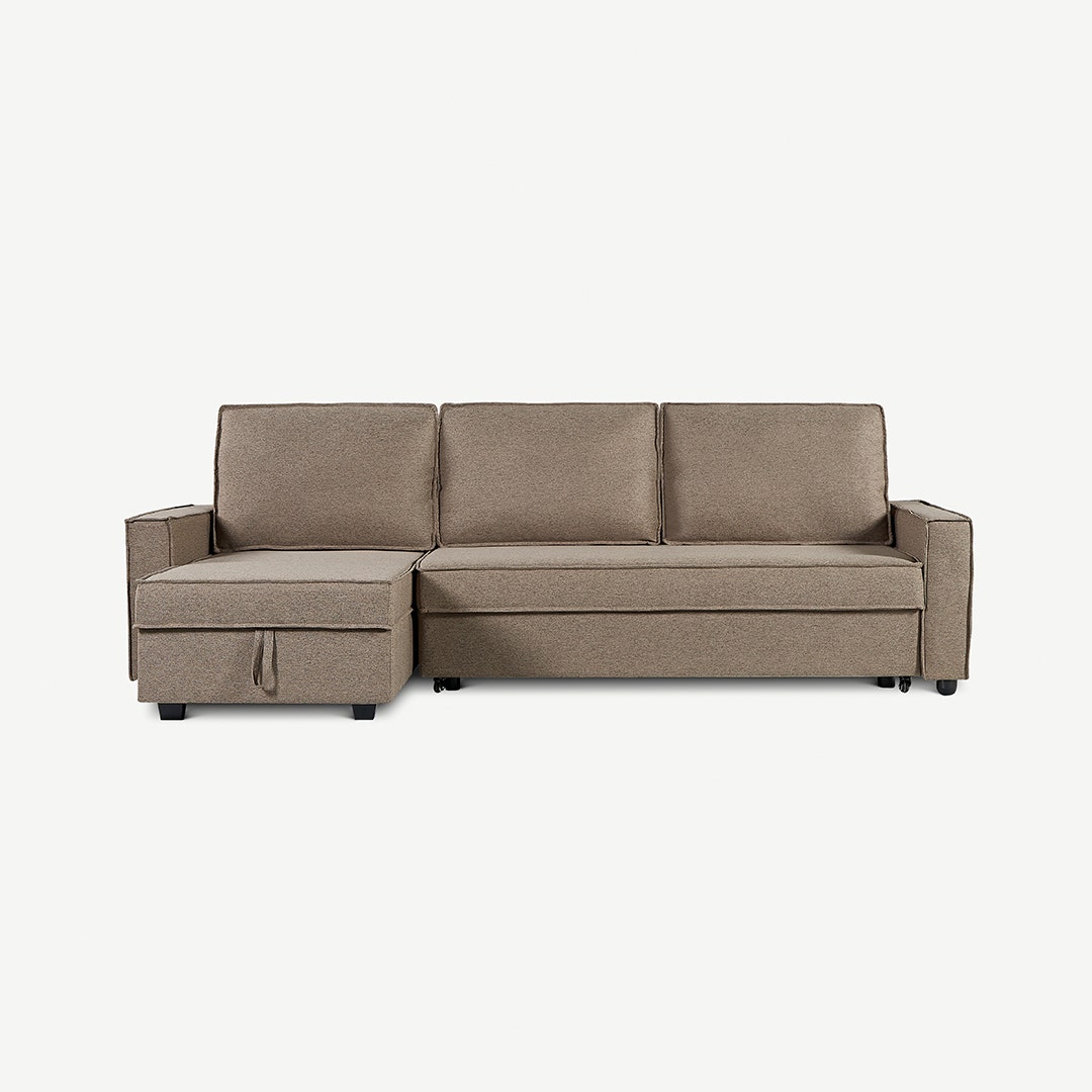 Buy Alfiere Brown 3 Seater Corner Sofa Bed Online at Best Price in UAE OC Home