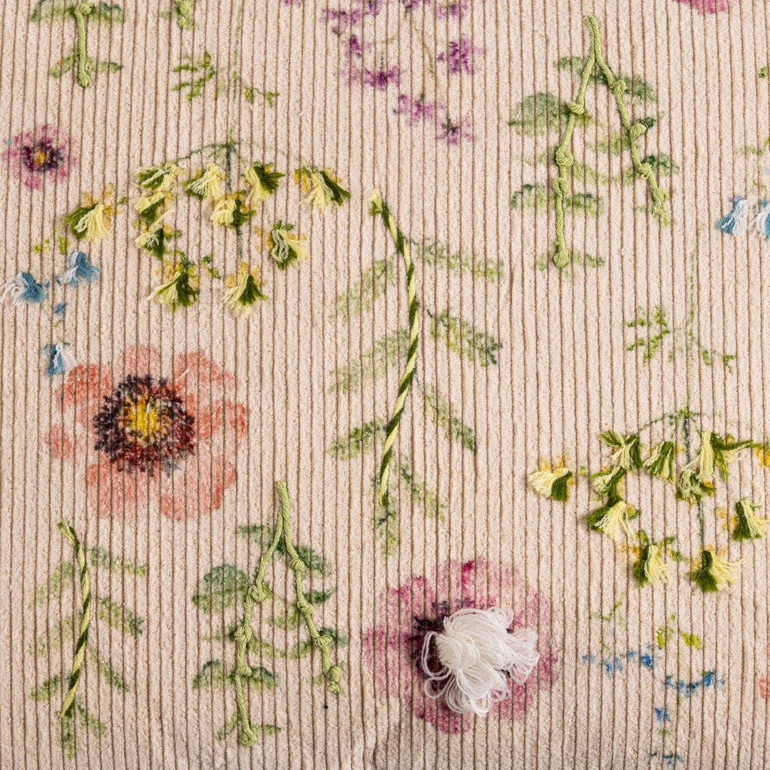 Alica Embroidered Cushion -60x40cm Multicolor