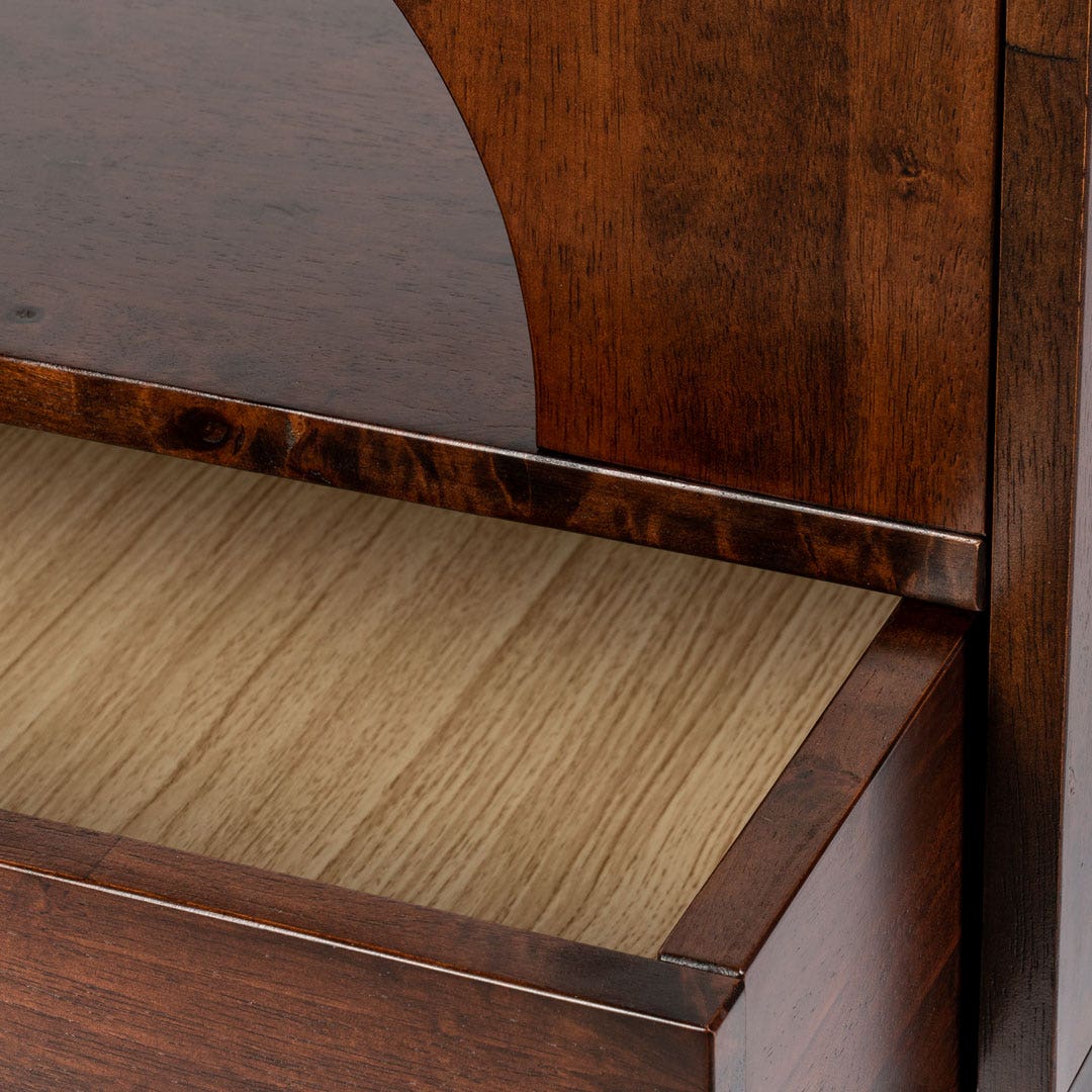 أماني طاولة سرير جانبية - خشب الجوز الداكن