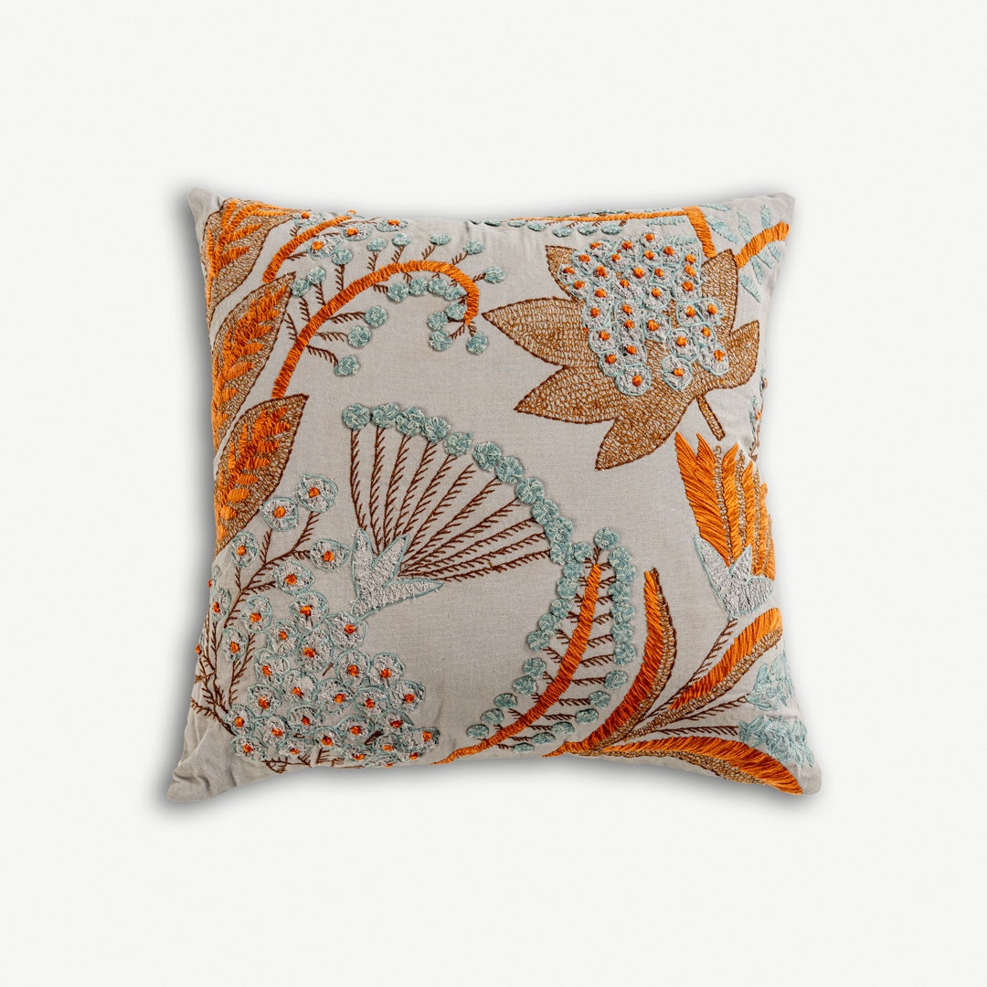 وسادة مطرزة أنيزا الرمادي - 50 × 50 سم