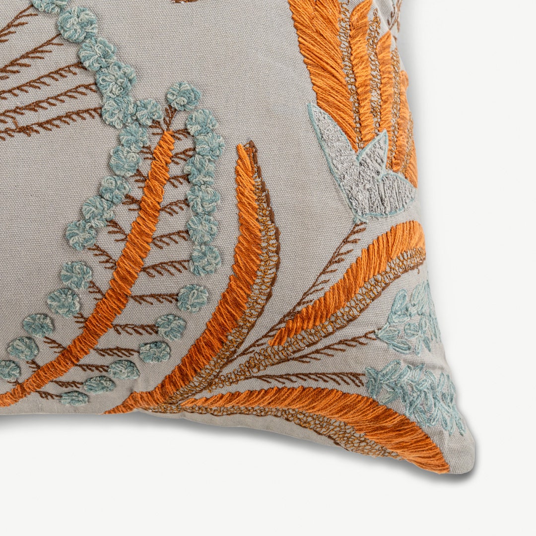 وسادة مطرزة أنيزا الرمادي - 50 × 50 سم