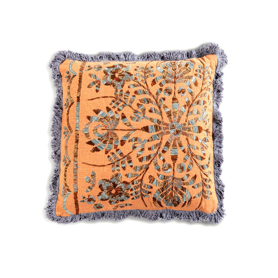 Aniza Embroidered Cushion Orange-50x50cm