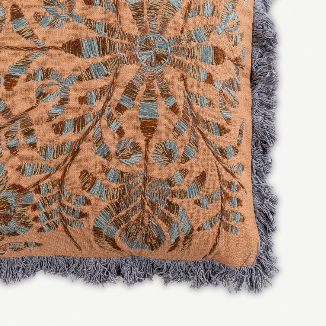 Aniza Embroidered Cushion Orange-50x50cm