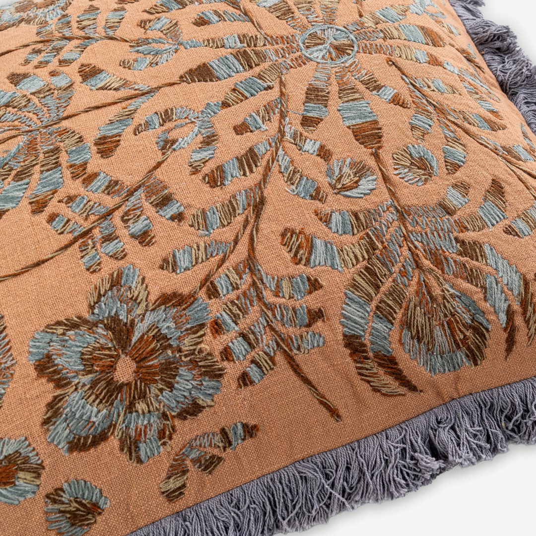 Aniza Embroidered Cushion Orange-50x50cm