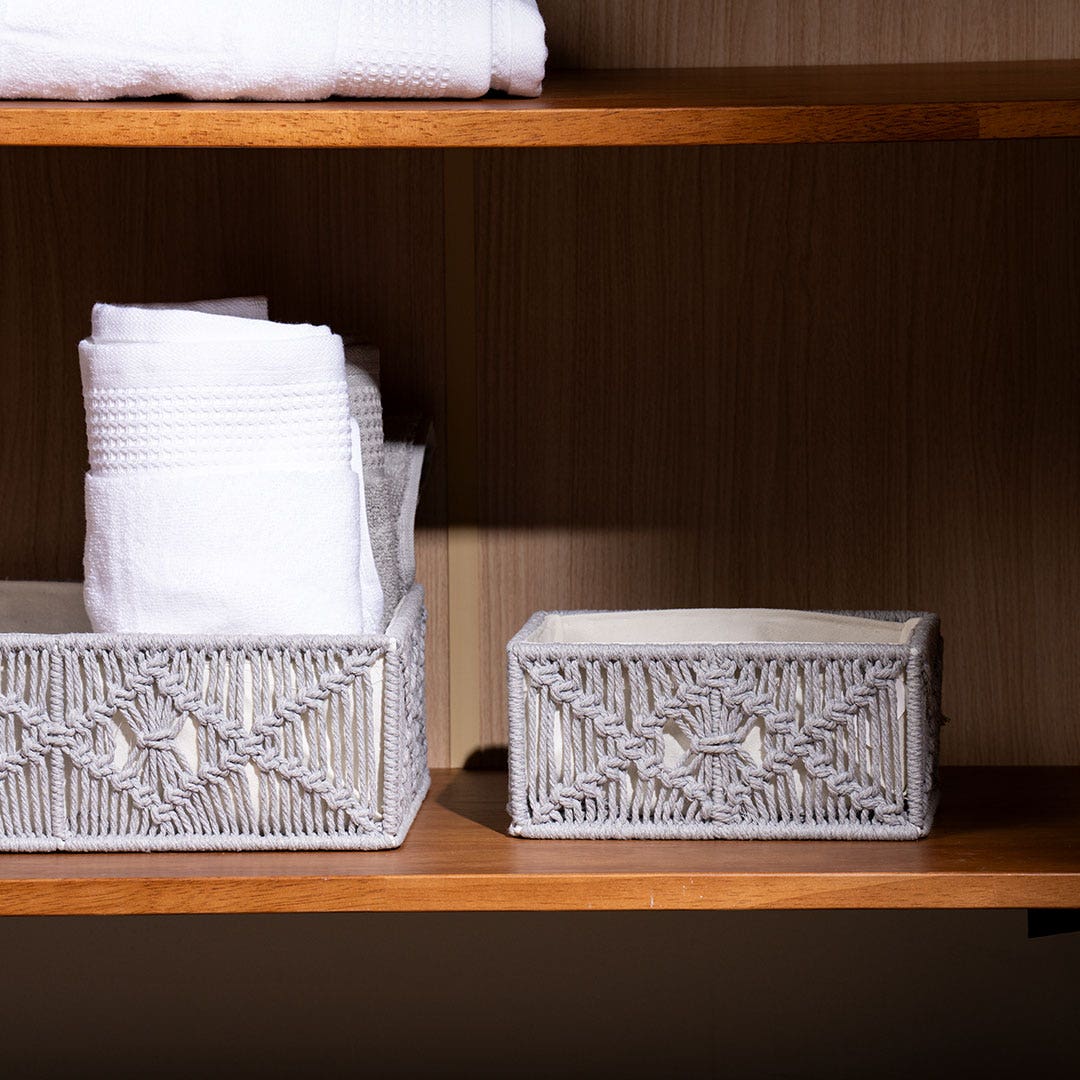 Annah Basket 20x14cm -Pastel Grey