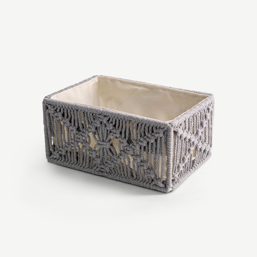 Annah Basket 20x14cm -Pastel Grey