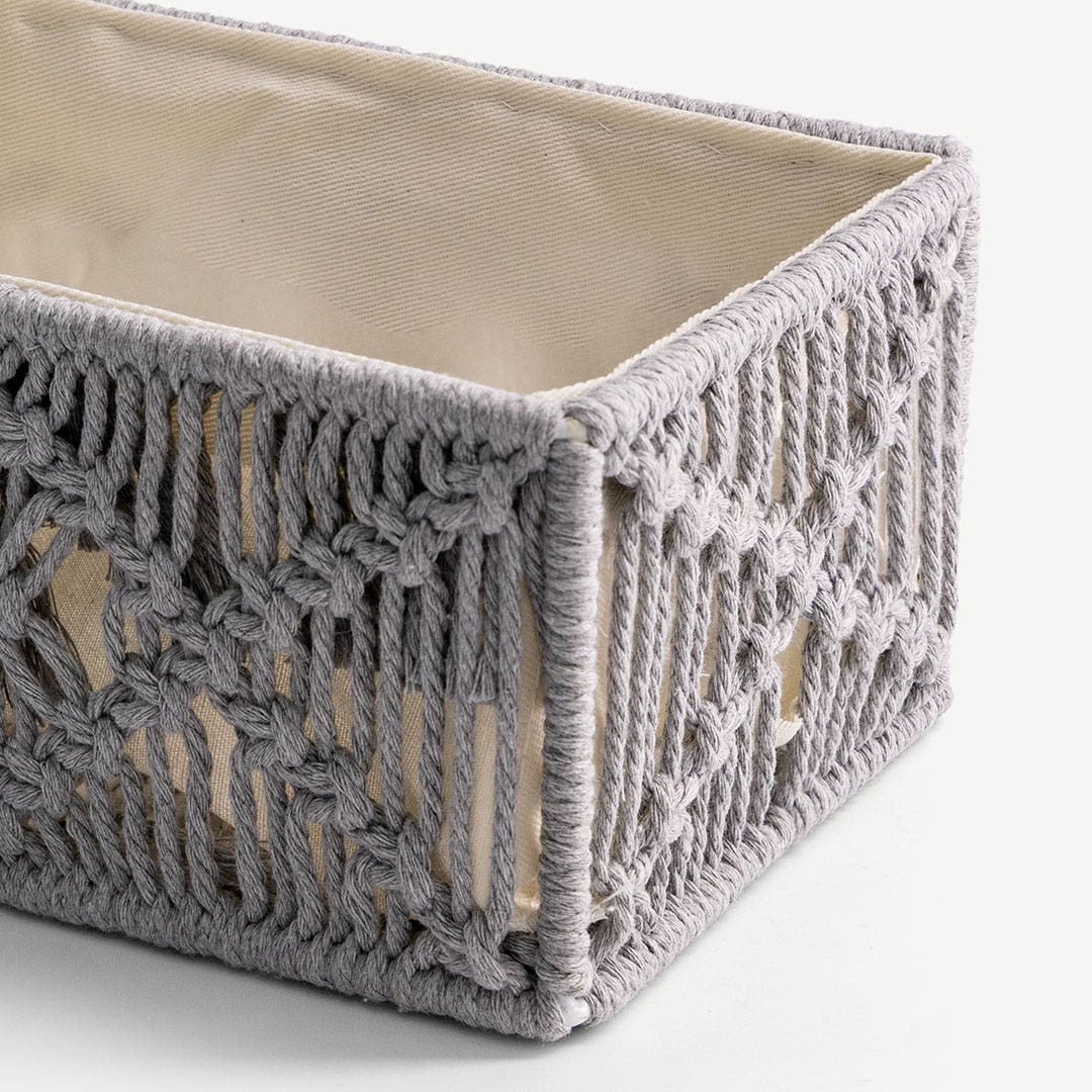 Annah Basket 20x14cm -Pastel Grey