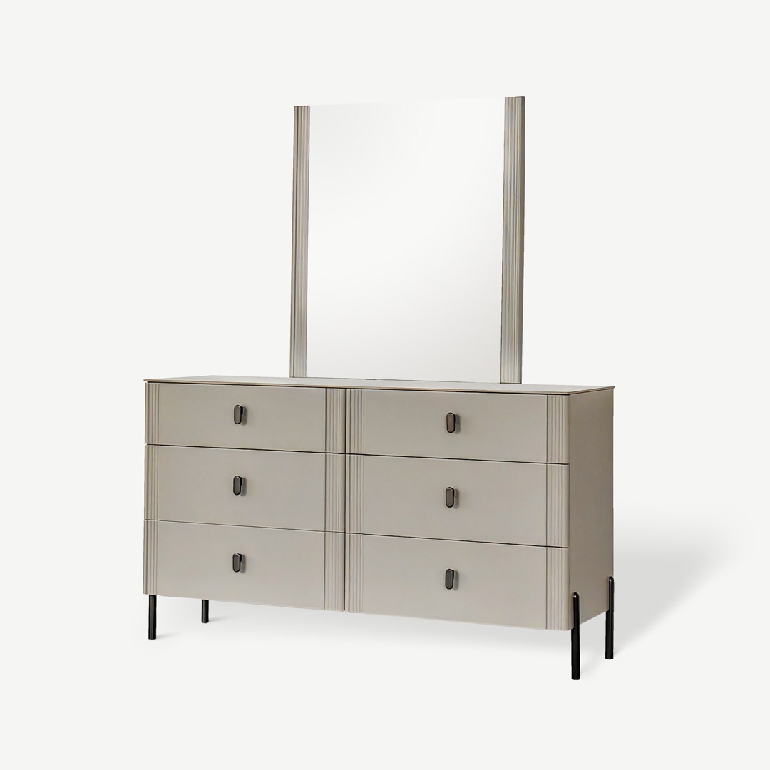 Arason Dresser With Mirror Greige