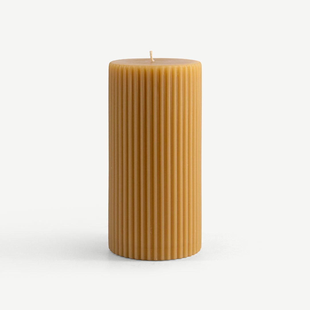 Arcelia Pillar Candle-Beige 650gm