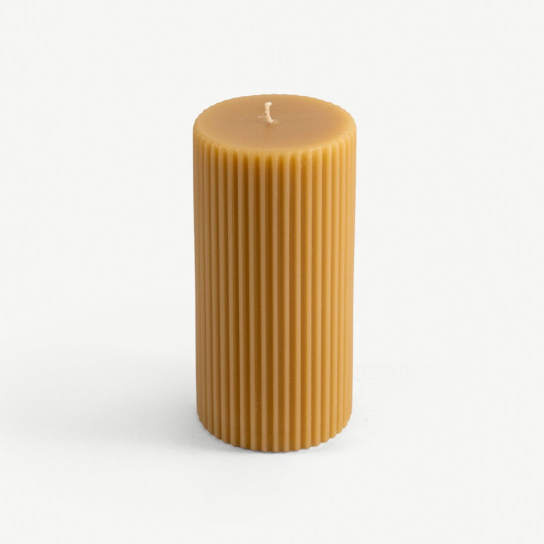 Arcelia Pillar Candle-Beige 650gm