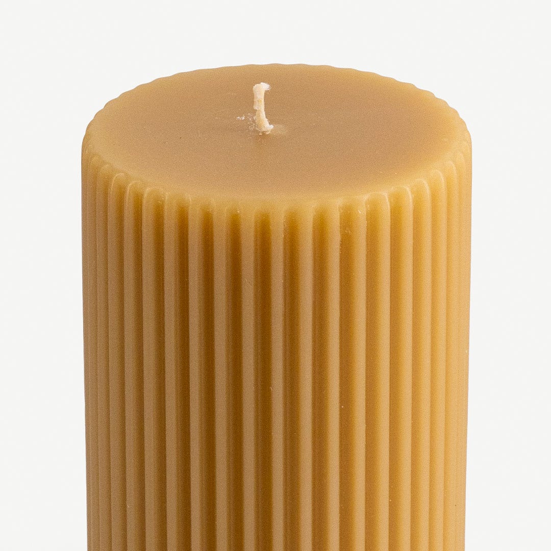 Arcelia Pillar Candle-Beige 650gm