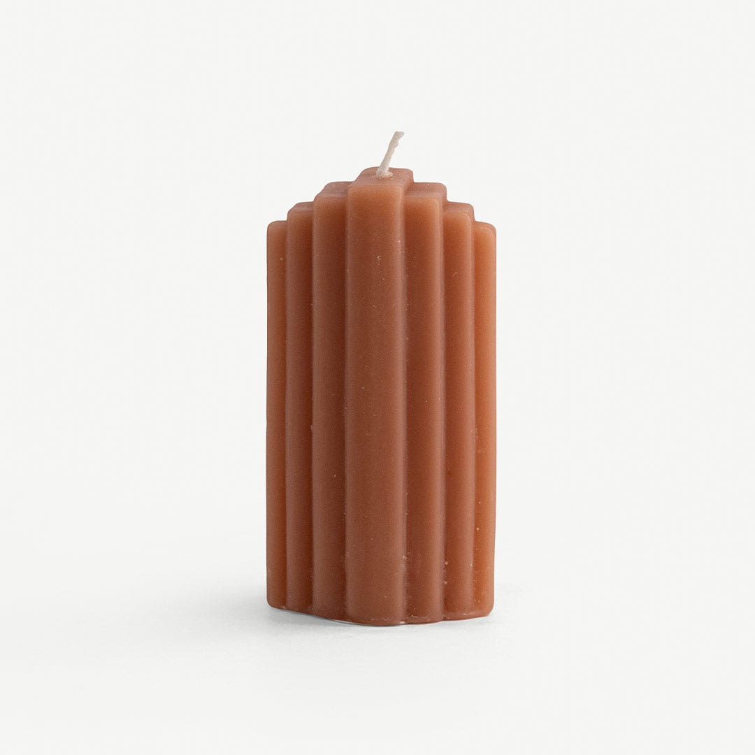 Arcelia Zion Pillar Candle- Coral 125gm